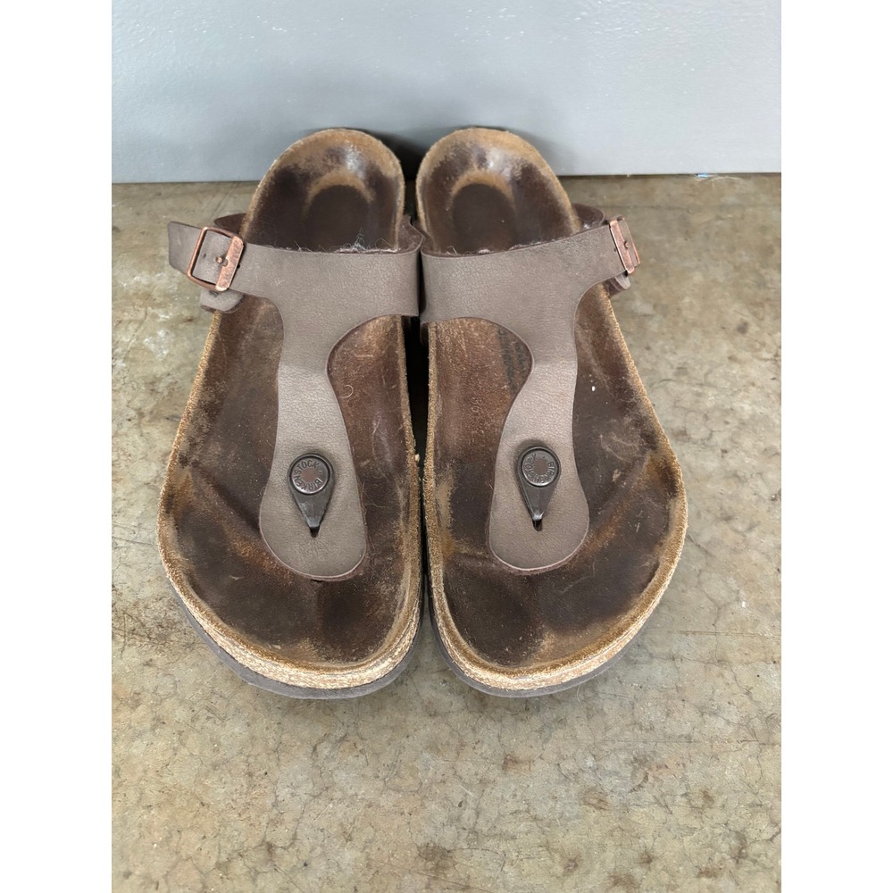 Birkenstock Gizeh Birko-Flor Mocha Brown Thong Sandals Size 39